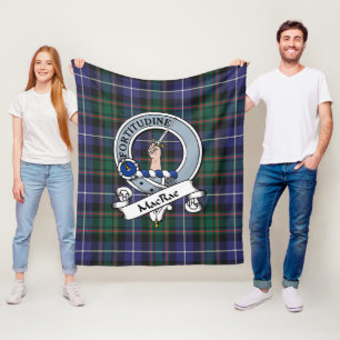 MacRae Hunting Modern Clan Badge Tartan Plaid Fleece Blanket