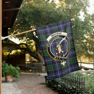 MacRae Hunting Modern Tartan Flag Clan Badge