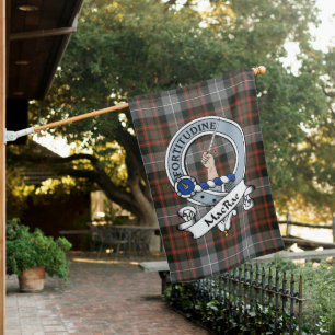 MacRae Hunting Weathered Clan Badge Tartan Flag 