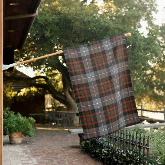 MacRae Hunting Weathered Clan Tartan House Flag (In SItu)