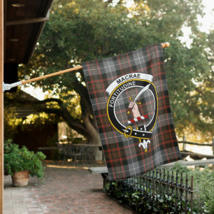 MacRae Hunting Weathered Tartan Flag Clan Badge