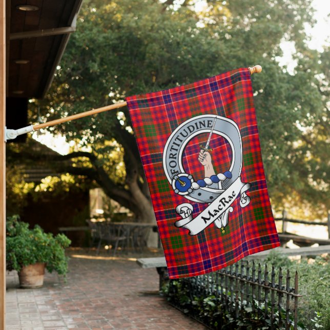 MacRae Modern Clan Badge Tartan Flag Scottish (In SItu)