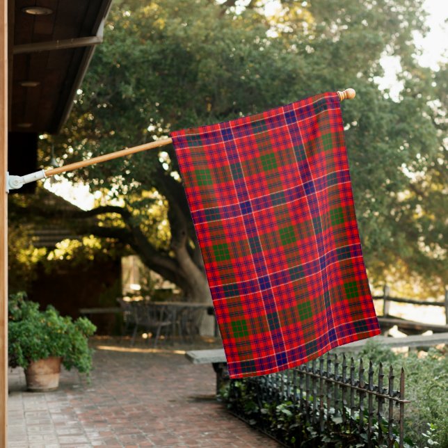 MacRae Modern Clan Tartan House Flag (In SItu)