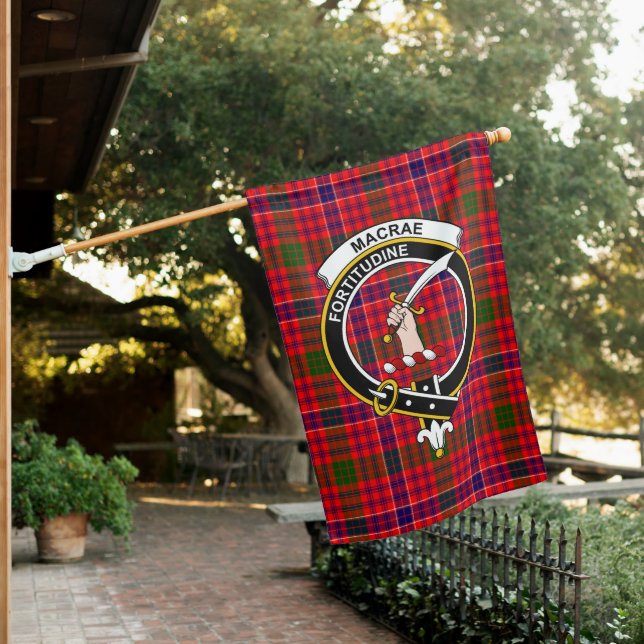 MacRae Modern Tartan Flag Clan Badge (In SItu)