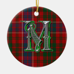 MacRae Plaid Monogram ornament