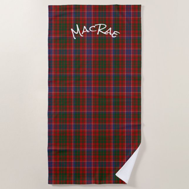 MacRae Tartan Plaid Beach Towel (Front)