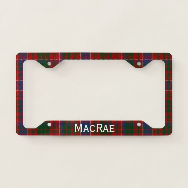 MacRae Tartan Plaid License Plate Frame (Front)