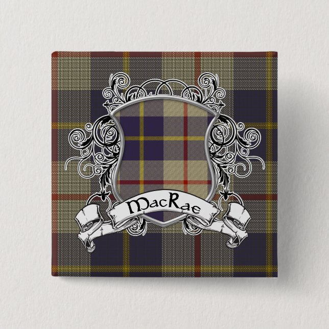 MacRae Tartan Shield Button (Front)