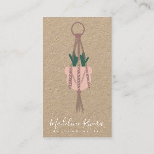 Macrame Artist Handmade Design Hanging Cactus Business Card