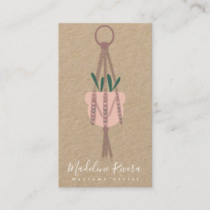 Macrame Artist Handmade Design Hanging Plant Green Business Card