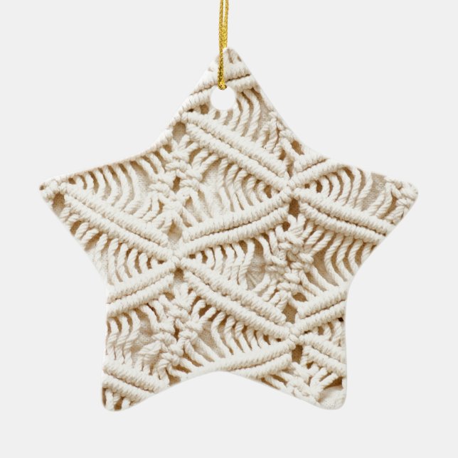 Macrame Ceramic Ornament (Front)