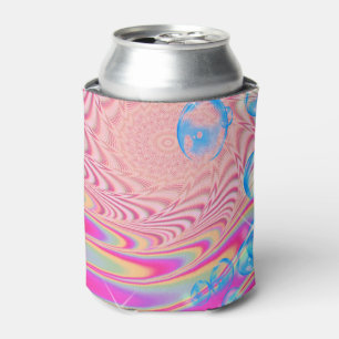 MACRAME'- Colorful Abstract Image of Fractal Art - Can Cooler