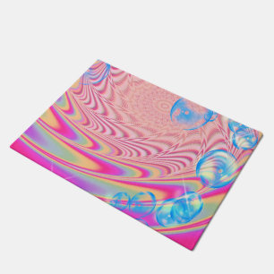 MACRAME'- Colorful Abstract Image of Fractal Art - Doormat