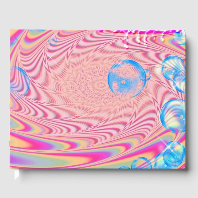 MACRAME'- Colorful Abstract Image of Fractal Art - Guest Book (Front)