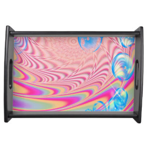 MACRAME'- Colorful Abstract Image of Fractal Art - Serving Tray