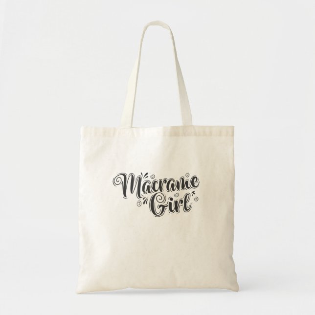 Macrame Girl Makramee Tote Bag (Front)