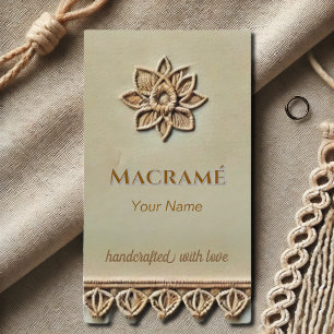 Macramé look - beige Business Card