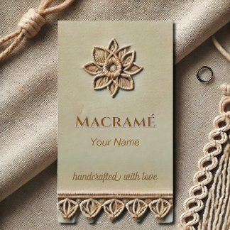 Macramé look - beige Business Card