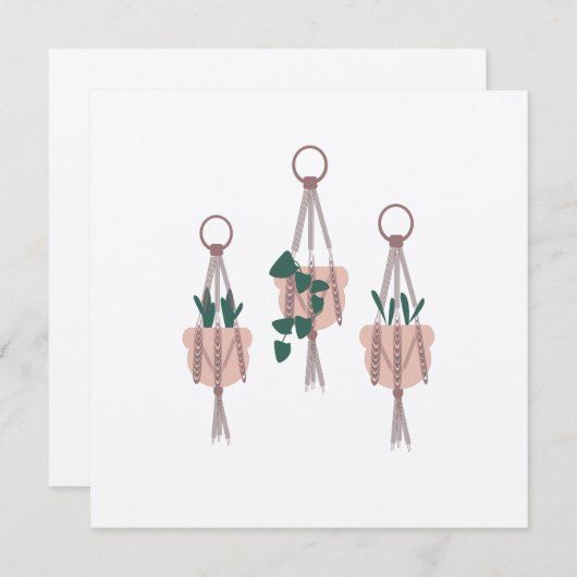 Macrame Plant Hanger Planter Pots Illustration (Front/Back)