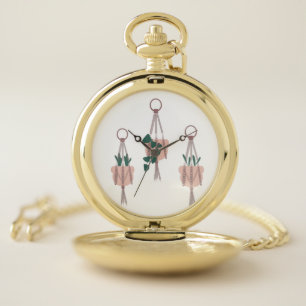 Macrame Plant Hanger Planter Pots Illustration Pocket Watch