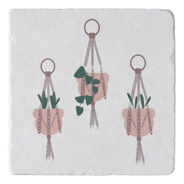 Macrame Plant Hanger Planter Pots Illustration Trivet (Front)