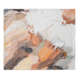 Macro. Abstract art. Expressive embossed pasty oil Duvet Cover