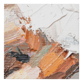 Macro. Abstract art. Expressive embossed pasty oil Faux Canvas Print