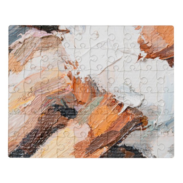 Macro. Abstract art. Expressive embossed pasty oil Jigsaw Puzzle (Puzzle Horizontal)