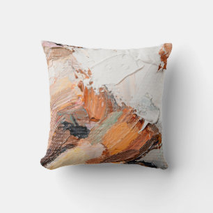 Macro. Abstract art. Expressive embossed pasty oil Throw Pillow
