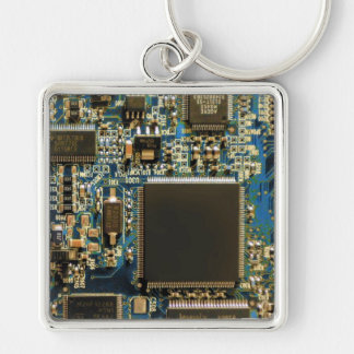 Macro Blue Circuit Board | PCB Photo Keychain