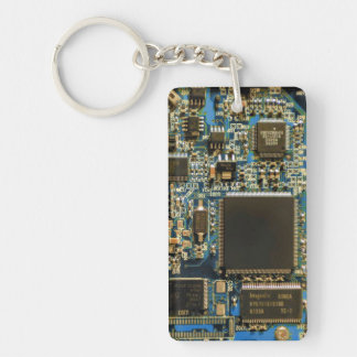 Macro Blue Circuit Board | PCB Photo Keychain