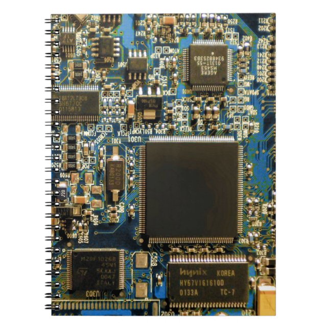 Macro Blue Circuit Board | PCB Photo Notebook (Front)