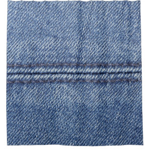 Macro Blue Denim, Close-Up Texture. Shower Curtain