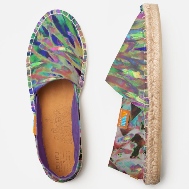 macro blue green purple floral flower closeup espadrilles (Side)