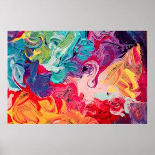 macro close up of different color oil paint. color poster