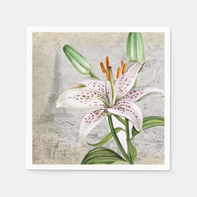 Macro Flower Lily Napkins (Front)