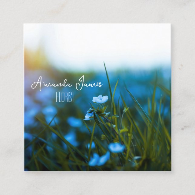 macro flowers in field, for florist, Business Card (Front)