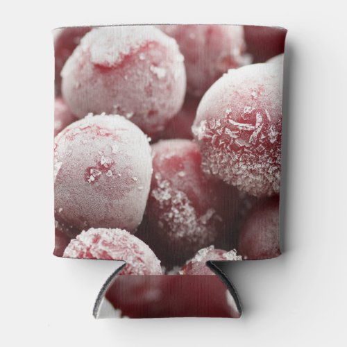 Macro frozen berries closeup texture can cooler