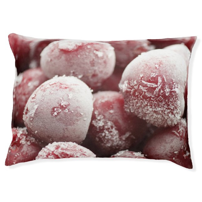 Macro frozen berries, closeup texture. pet bed (Front)
