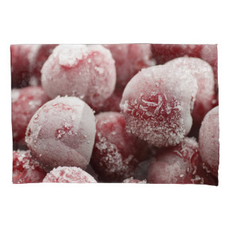 Macro frozen berries, closeup texture. pillow case