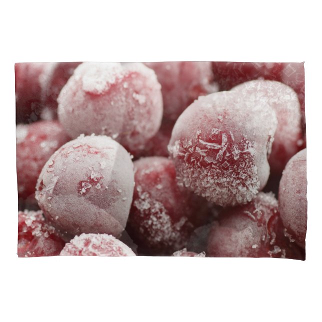 Macro frozen berries, closeup texture. pillow case (Front)