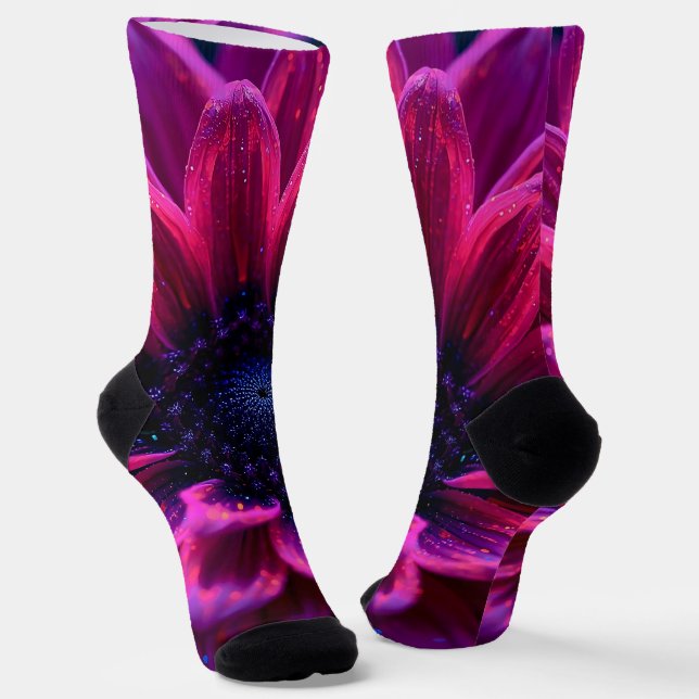 Macro Fuchsia Nebula Socks (Angled)