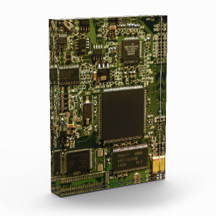 Macro Green Circuit Board   PCB Photo Acrylic Award