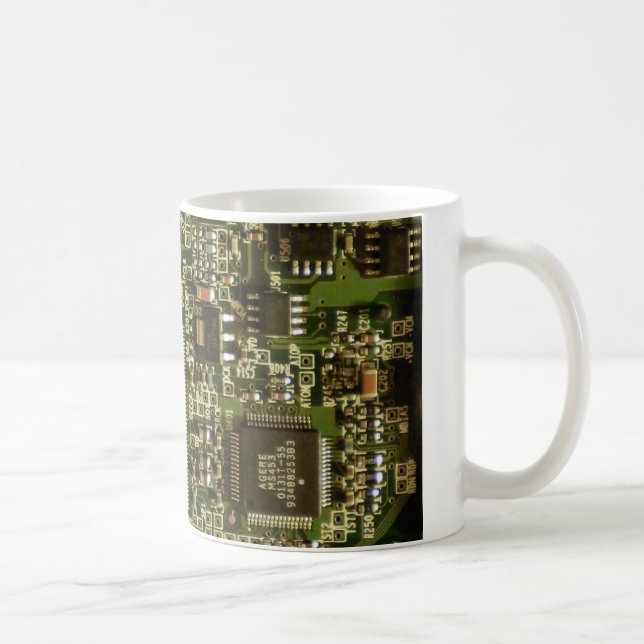 Macro Green Circuit Board | PCB Photo Coffee Mug (Right)