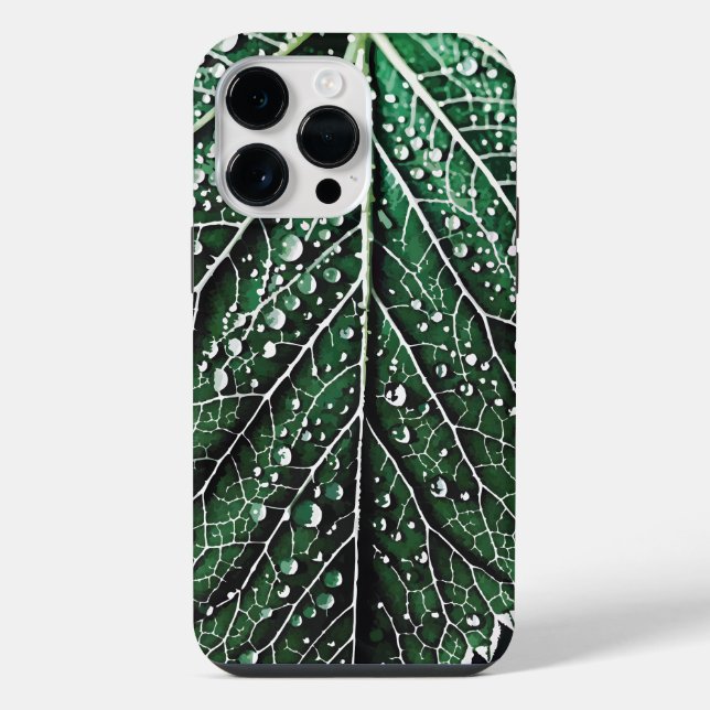 Macro leaf illustration iPhone case (Back)
