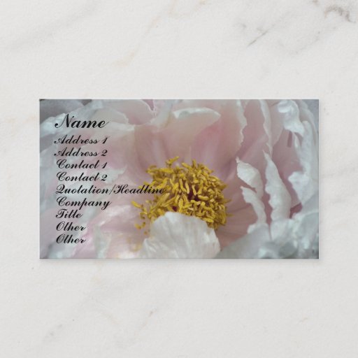 Customizable Macro Peony Flower Petals Business Card