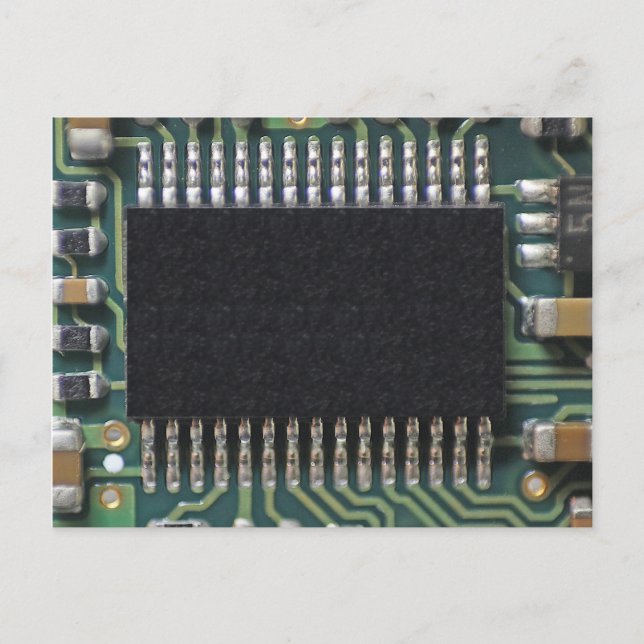 Macro Photo of Circuit Board Component Postcard (Front)