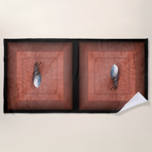 Macro Photograph of Snail on Terracotta Beach Towel