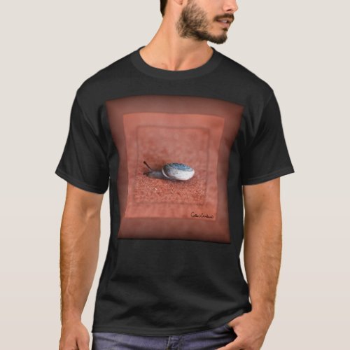 Macro Photograph of Snail on Terracotta T_Shirt