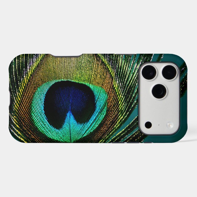 Macro Photography Boho Peacock Feather Eye Detail Case-Mate iPhone Case (Back (Horizontal))